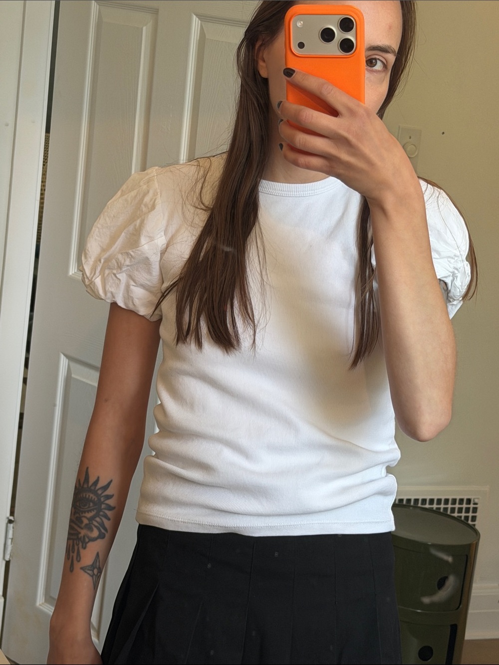 *FINAL PRICE* ZARA White Puff Sleeve Short Sleeve Tee